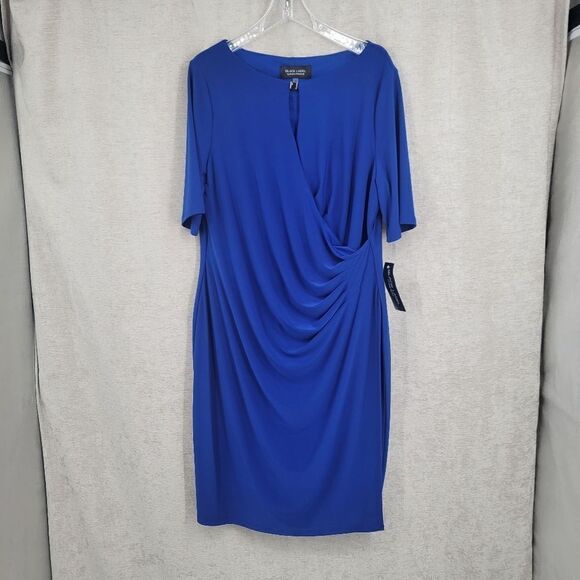 Black Label by Evan-Picone Short Sleeve Sheath Dress Women's Plus Size 18 NWT - Picture 3 of 16